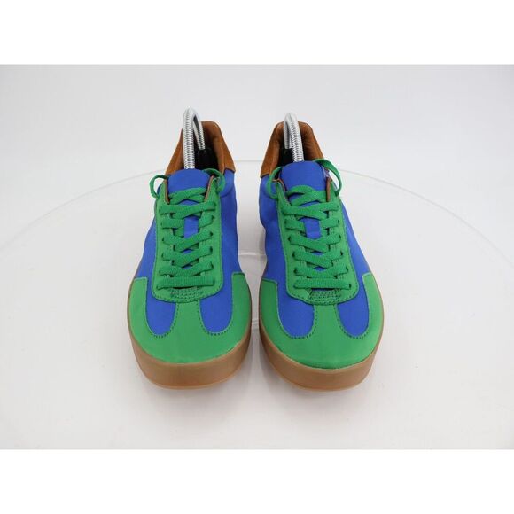 Jeffrey Campbell Keys Sneaker Womens 9 Blue Green Satin Lace Up Shoes Fashion - Picture 4 of 12